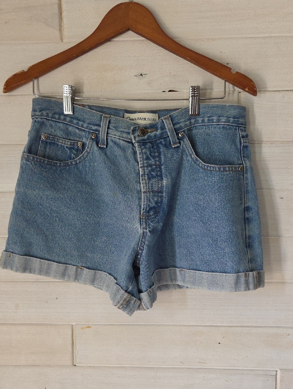 Vintage Canyon‎ River Blues Women's Button Fly Denim Shorts